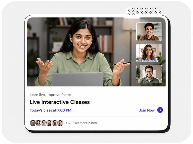 Live interactive class with a SpeakBro trainer and students on video call