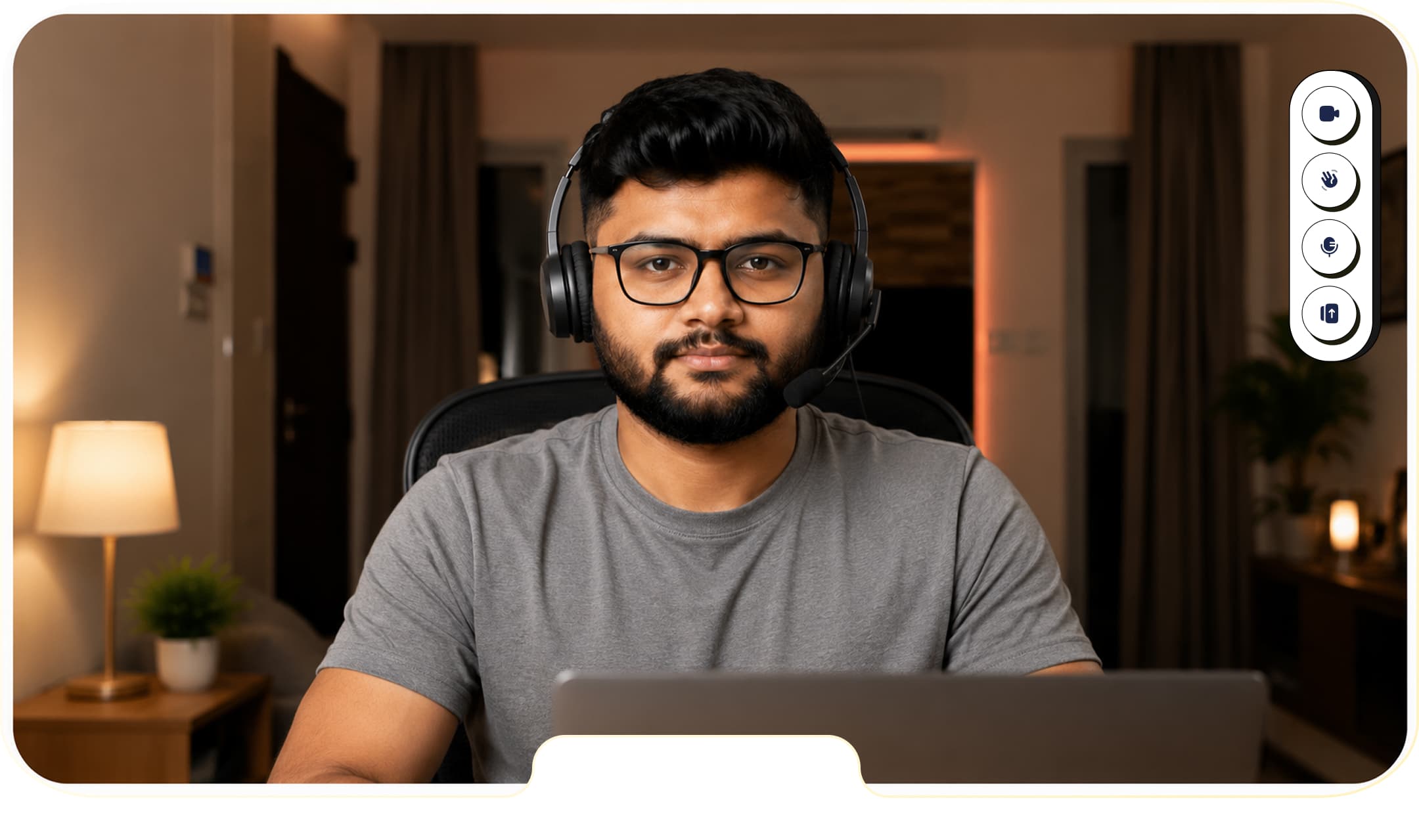 SpeakBro trainer live on a video call, demonstrating the SpeakBro learning experience
